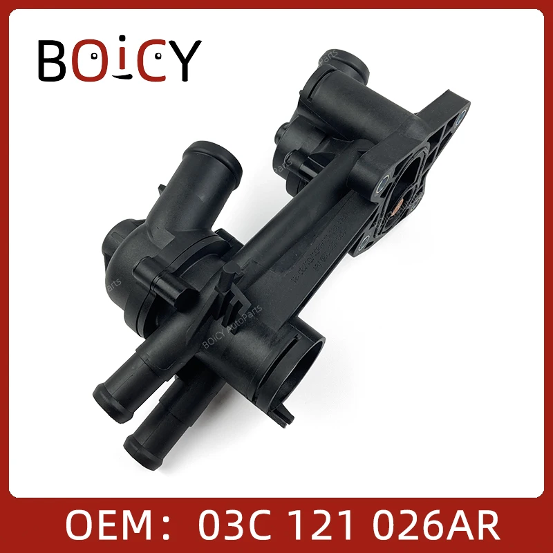 BOICY Coolant Thermostat Housing Assembly for Polo Golf Jetta Eos Passat A1 A3 Fabia Octavia 03C121111AM 03C121026AR 03C121111M