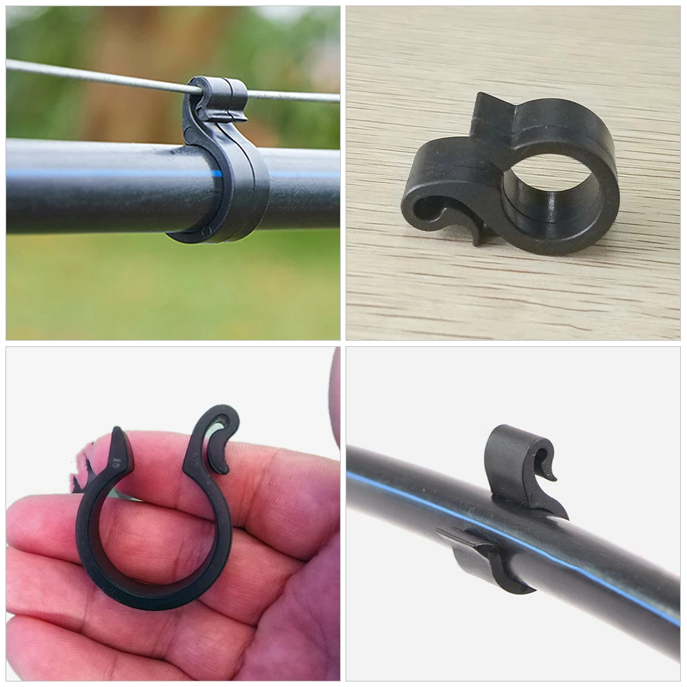 

100 Pcs Drip Irrigation Pipe Clamp for Fixing Hanging Clip Plastic Garden Hose Tubing Clips Φ16 Greenhouse Accessories