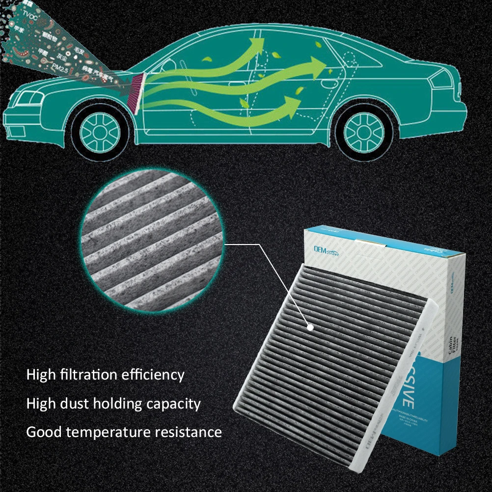 Car Pollen Cabin Air Filter Activated Carbon 5Q0819653 5Q0819669 For Audi A3 TT VW Golf 7 Passat Seat Leon Skoda Octavia Superb