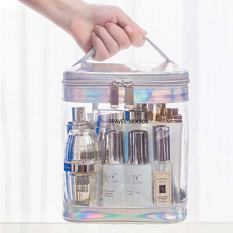 Colorful Transparent Cosmetic Bag Portable Waterproof Large-capacity Travel Portable Cosmetic Wash Storage Bag