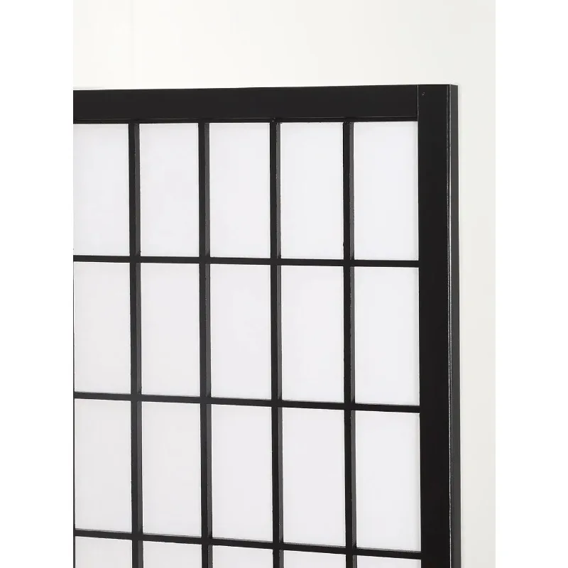 مقسم غرفة شاشة شوجي ياباني مكون من 4 ألواح إطار من الخشب الطبيعي قسم منزلق