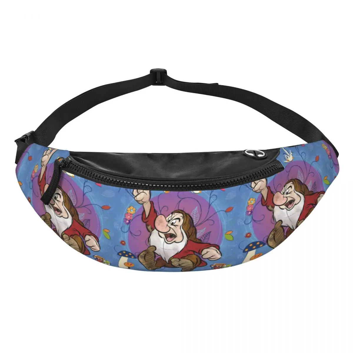 

Custom Snow White And Anime The Seven Dwarfs Fanny Pack Fashion Crossbody Waist Bag for Travel Cycling Phone Money Pouch