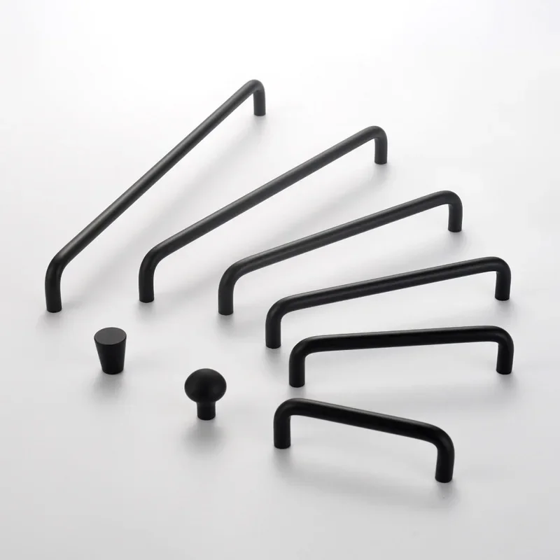 512mm Hole Pitch Solid Aluminum Kitchen Furniture Cabinet Knobs and Handles For Furniture Kitchen Handles Black