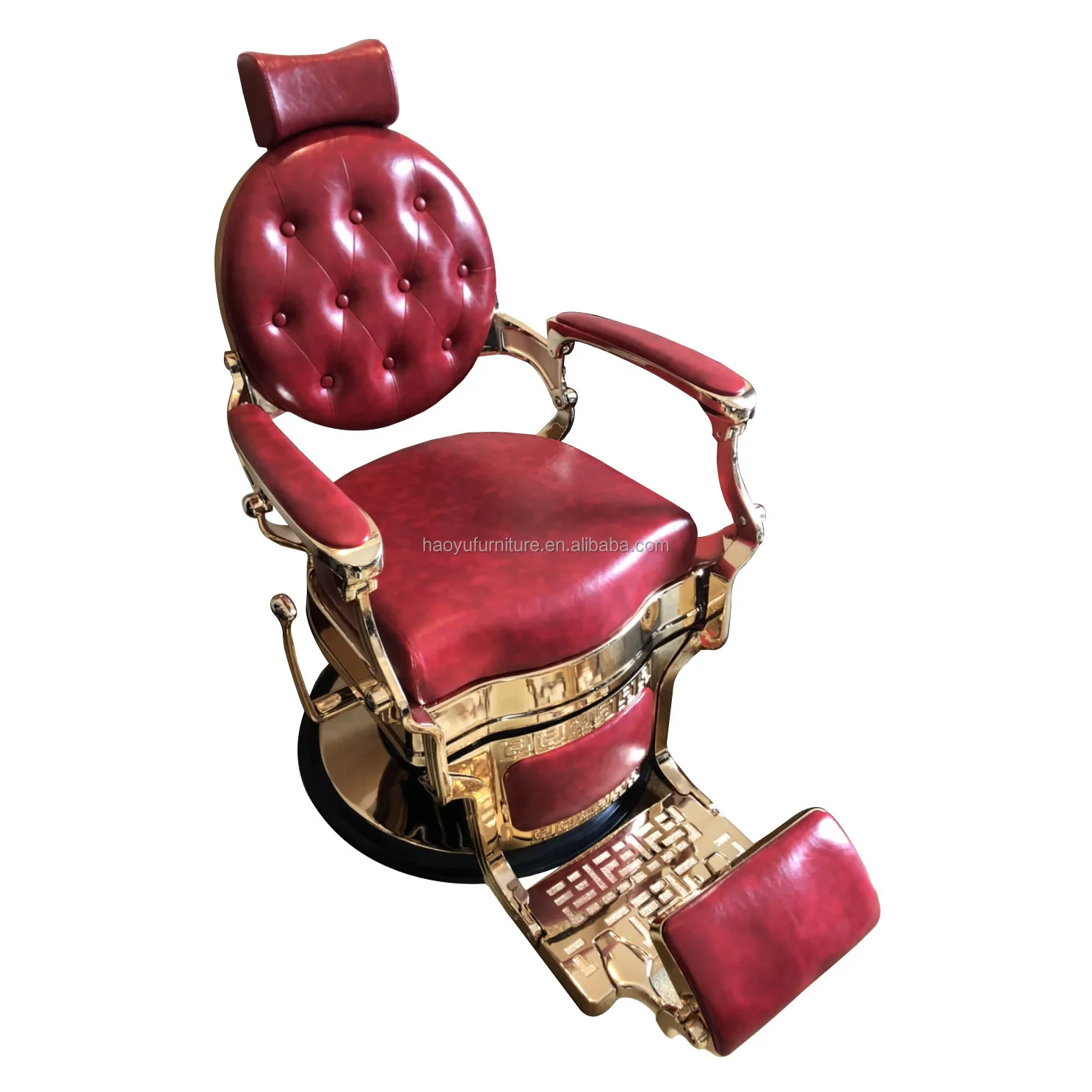 

Made In China Barber Chair, Red And Gold Two-color Barber Chair, Heavy-duty Hydraulic Salon Chair, Barber Chair
