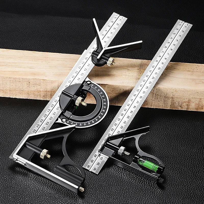 300mm Multi Functional Combination Adjustable Right Angle Ruler and Protractor Movable Measuring Tool Measuring Instrument