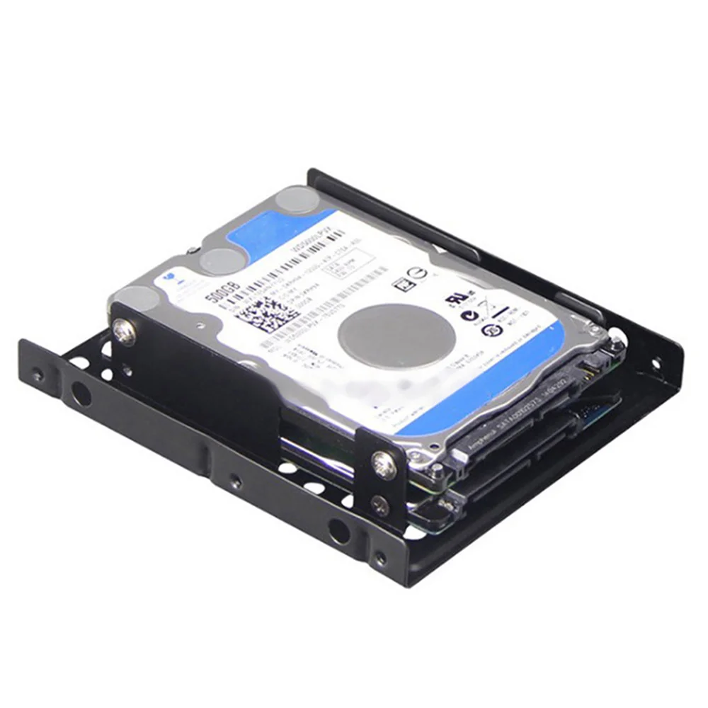 Doppelschichtiger SSD-Metallrahmen 2,5 bis 3,5 interne Montage Computer SSD-Festplatte Dual Desktop Converter Adapterhalterung