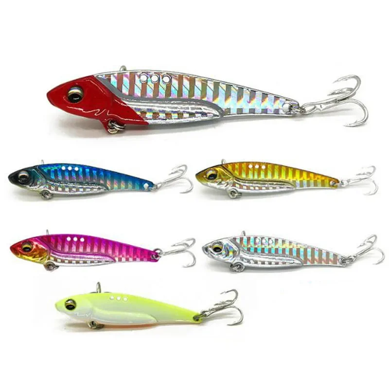 2022 New Arrival Metal Laser VIB Fishing Lure 7g13g16g Fishing Tackle Crankbait Vibration Spoon Spinner Sinking Bait Tackle