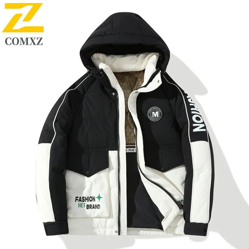 COMXZ Men Cotton Padded Jacket Graphene Thermal Outdoor Camping Coldproof Climbing Padded Jacket Stylish Travel Bread Jackets