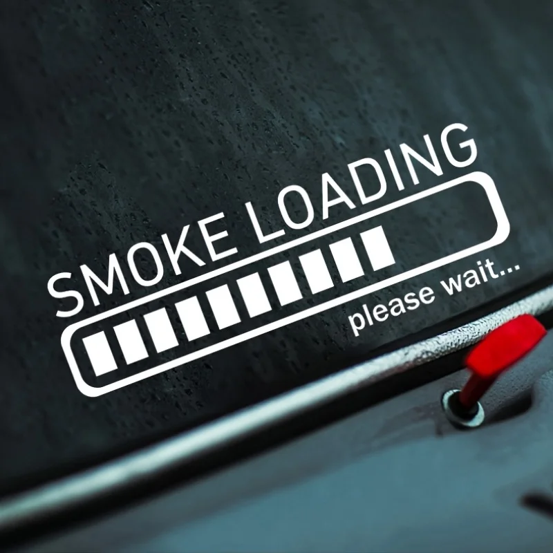 Smoke Loading, Please Wait. Diesel-Powered Stroke Vinyl Stickers-Self-Adhesive Decals with Smoke Effects And Progress Bar Design