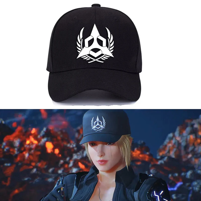 Game Tekken8 Reina Cosplay Hoed Vrouwen Vermomming Zwarte Hoed Hoofddeksels Fantasia Volwassen Halloween Party Kostuum Accessoires Baseball Cap