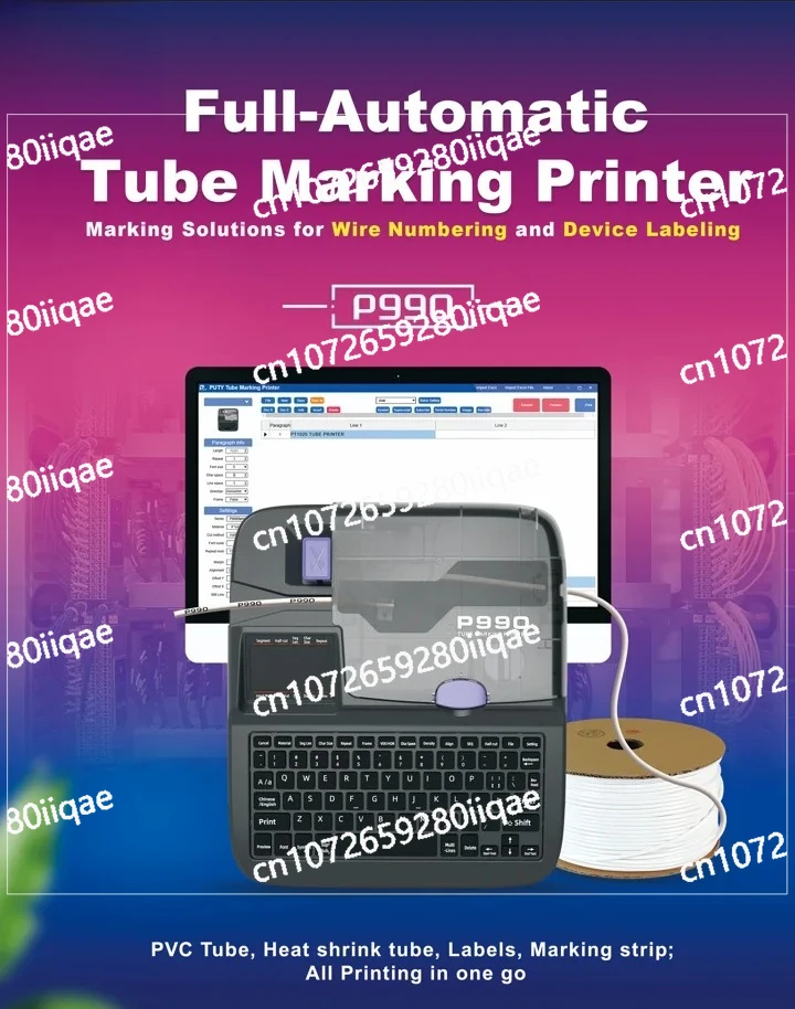 Cable Tags Printer Thermal Heat Shrink Tube Printers Printing Industrial P990 Cable Wire Label Printer