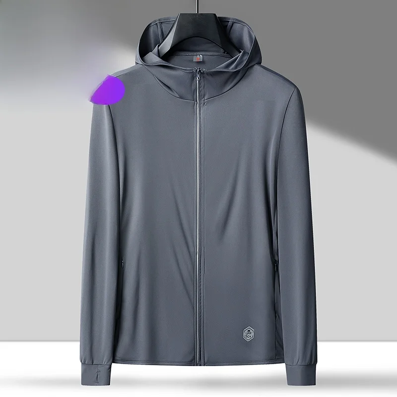 

Мужская летняя одежда из ледяного шелка с защитой от ультрафиолета, тонкая дышащая куртка для активного отдыха, модная легкая куртка из полиэфирного волокна