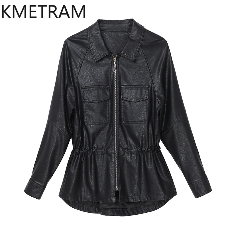  KMETRAM Genuine Sheepskin Leather Jacket Women Spring Autumn Short Women's Clothing Korean Slim Womens Coat 2024 Chamarra Mujer