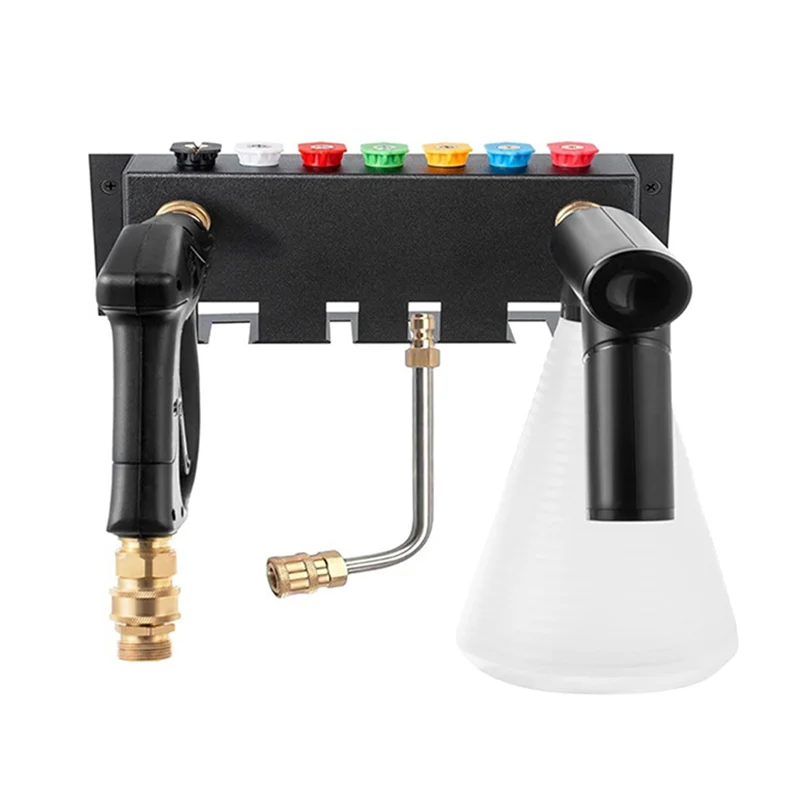 A45F- hogedrukreiniger gereedschaphouder, 7-gaats opbergrek wandmontage voor schuimkanonnen, sproeierkoppunten en toverstaf