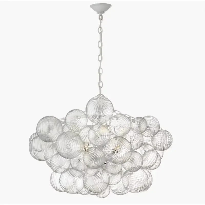 Modern Glass Chandelier Ceiling Lamp LED Pendant Light for Living Room Hotel Lobby Dining Room