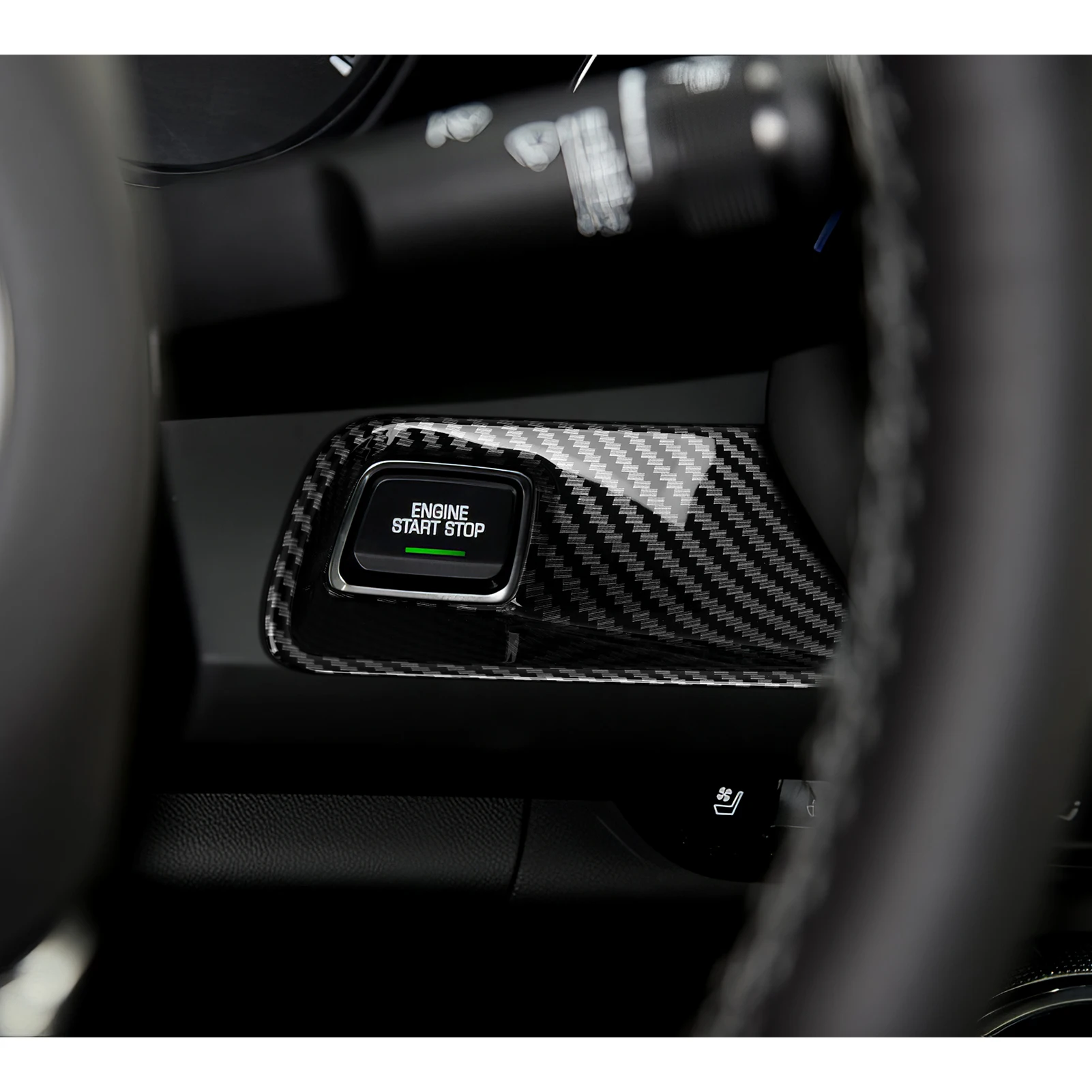For Chevrolet Camaro ZL1 2016-2026 Engine Start Stop Button Panel Carbon Fiber Interior Sticker Car ABS Trim Cover Accessories view 4