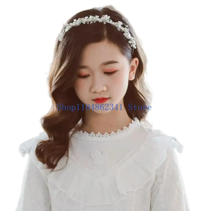5asd 라인스톤 꽃 머리띠 소녀 헤어후프 웨딩 파티 모자를 쓰고 있죠