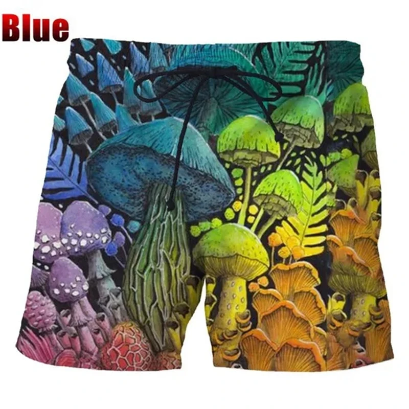 Newest Summer Fashion Mushroom Head 3D Printed Men's Board Shorts Unisex Casual Harajuku Style Beach Swimming Shorts Cool Kids