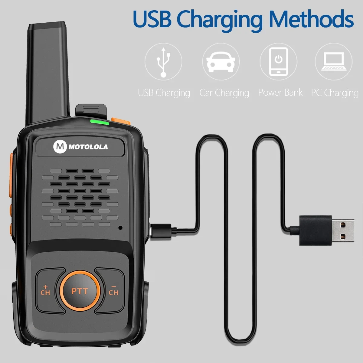 Motolola Mini Walkie Talkie 16 Channels Professional MT-N1 UHF 400-470MHZ Support USB Charging Match Baofeng Two Way Radio