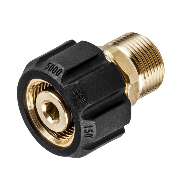 Pressure Washer Adapter M22 15mm Female to M22 14mm Male Fitting for High Pressure Hose Gun Replacement Part Coupler Accessories