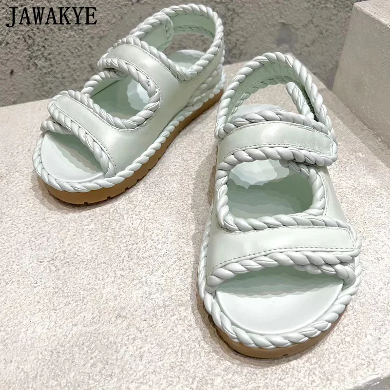 Summer New Black Leather Flat Slippers For Women Open Toe Hollow Out Mules Flat Sandals Casual Holiday Mules Beach Shoes Woman