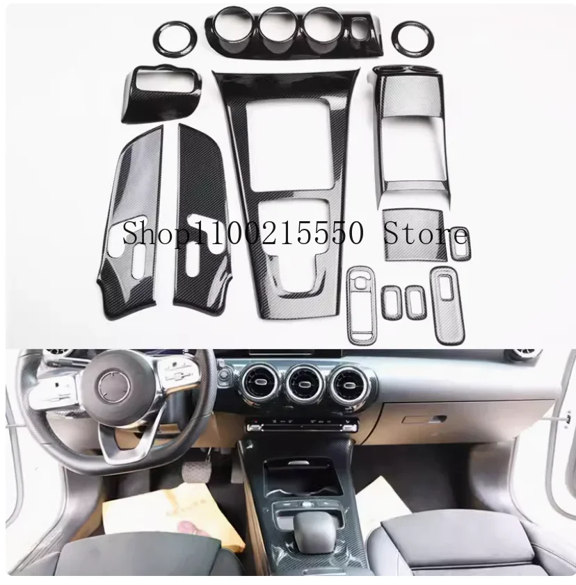 Carbon Fiber Interior Kit For Mercedes Benz A Class W177 A200 A220 2019 - 2022 A Speaker / Door Handle Bowl Cover Trim