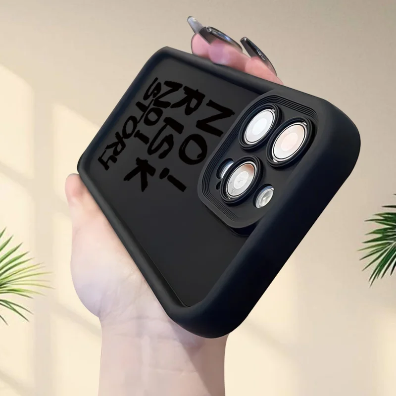 

Text design phone case for iPhone 17 16 15 14 13 12 11 Pro/ Max/Plus shock-proof rear cover anti-fingerprint