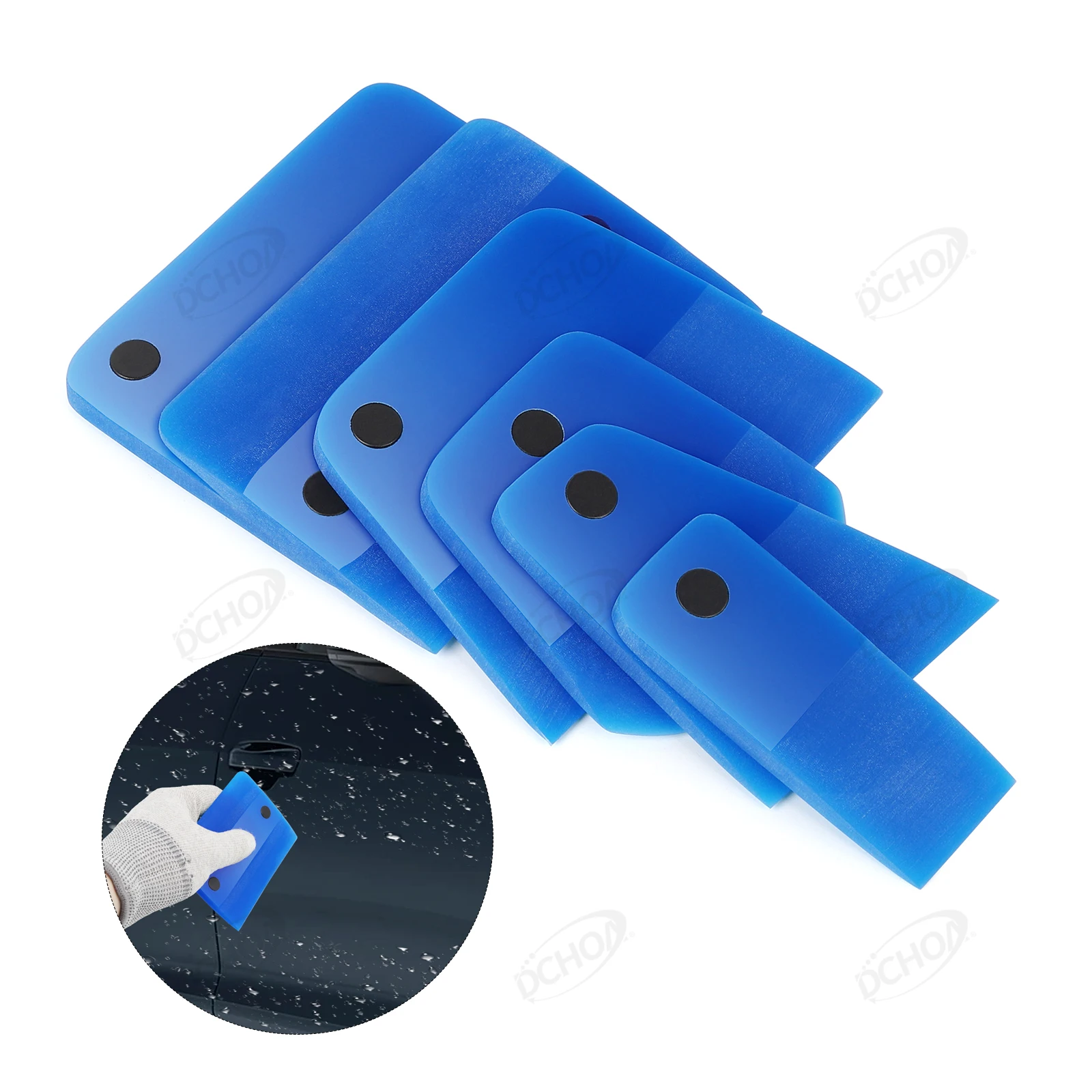 DCHOA 6PCS Magnetic PPF Squeegee Tools Set for Car Paint Protection Film Window Tint Vinyl Wrap Installation Auto Accessories