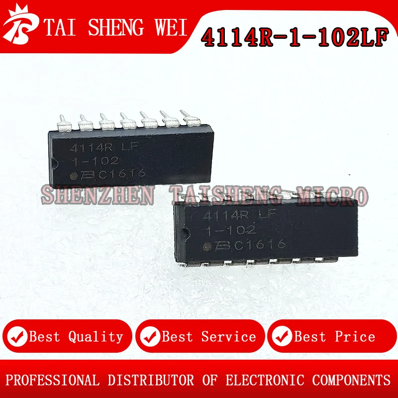 5PCS Brand New Original 4114R-1-102LF 1KΩ ±2% 250mW Network Resistor Isolation Resistor DIP-14 Push In