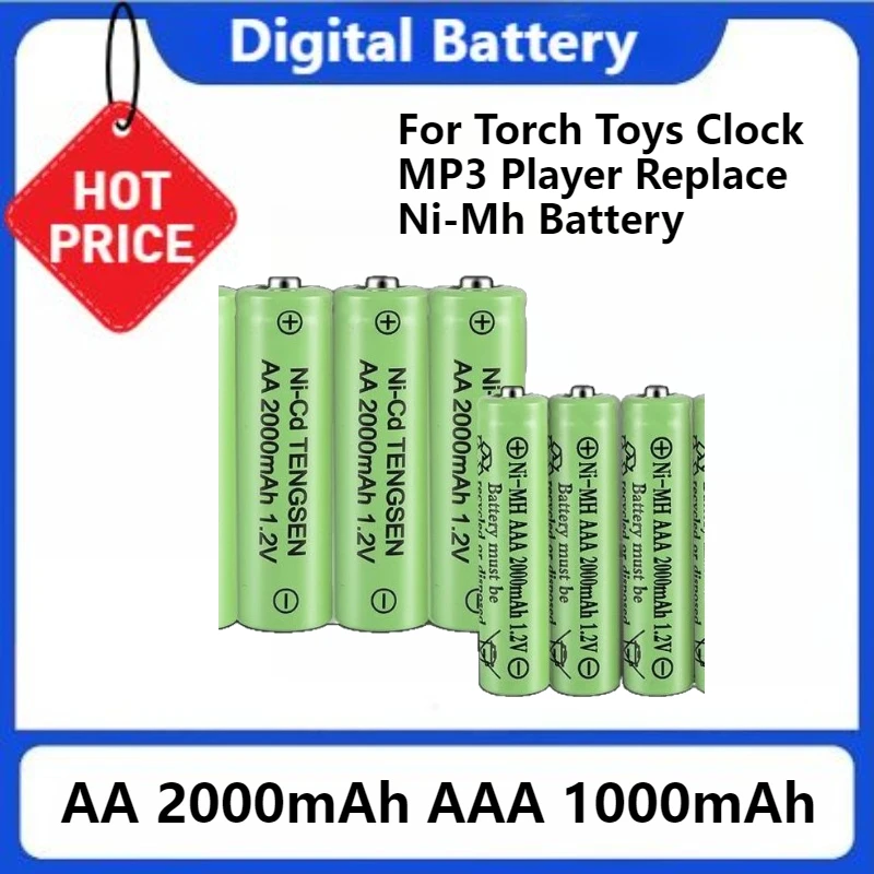 

For Torch Toys Clock MP3 Player Replace Ni-Mh Battery 1.5V AA and AAA Rechargeable AA Ni-Mh Battery AAA Alkaline 2000 MAh