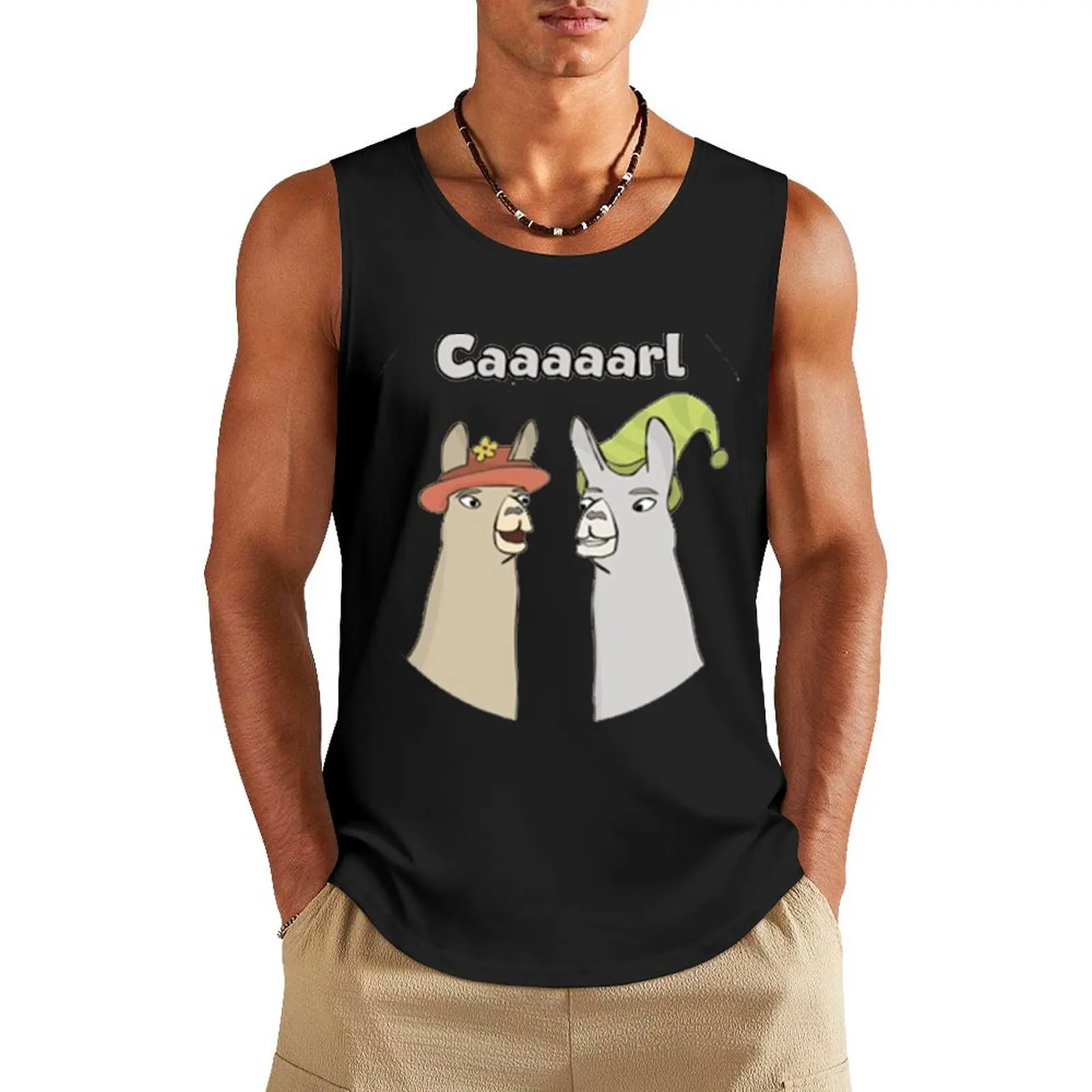 

Llamas with Hats - Caaaarl Tank Top sleeveless vest men t shirt