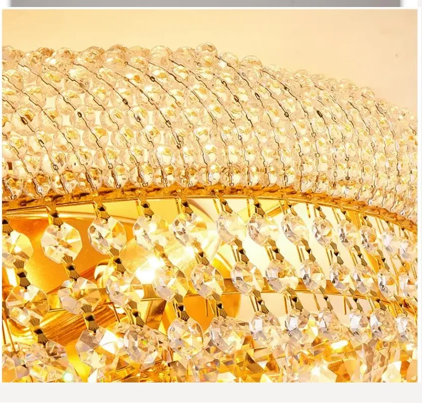 

Традиционный современный золотой цвет светодиодный K9 хрустальное освещение потолочный светильник D40cm D60cm домашний светильник для спальни