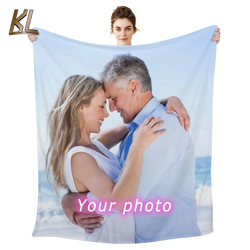 1pc Custom Blanket With Photo Text, Personalized Blanket Custom Throw Blanket, Custom Gift Blanket For Family, Friends