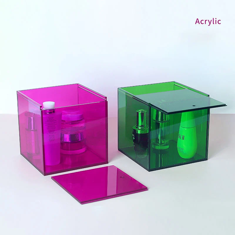 Acrylic Storage Box With Lid For Cosmetics,Jewelry,Perfume,Coffee Capsule Desktop Cube Box For Collectibles,Treats Organizer