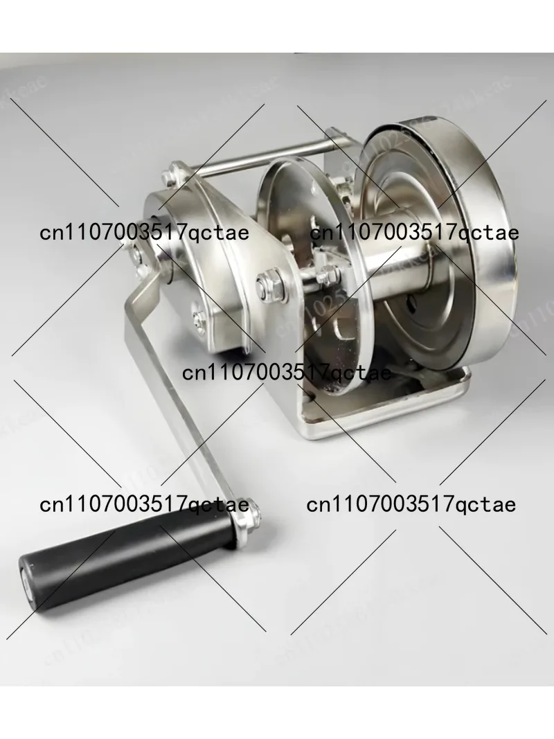 Stainless Steel Self-Locking Manual Hand Crank Winch, Heavy Duty Lifting Hoist Cable Hanger Tool 800LBS