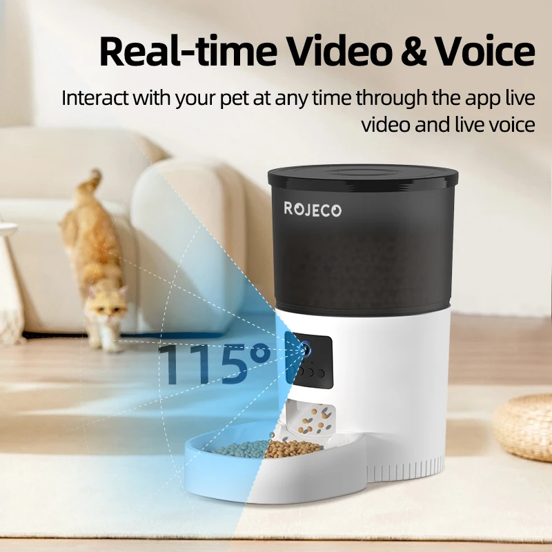 Automatic Cat Feeder With Camera Video Cat Food Dispenser Pet Smart Voice Recorder Remote Control Auto Feeder For Cat Dog