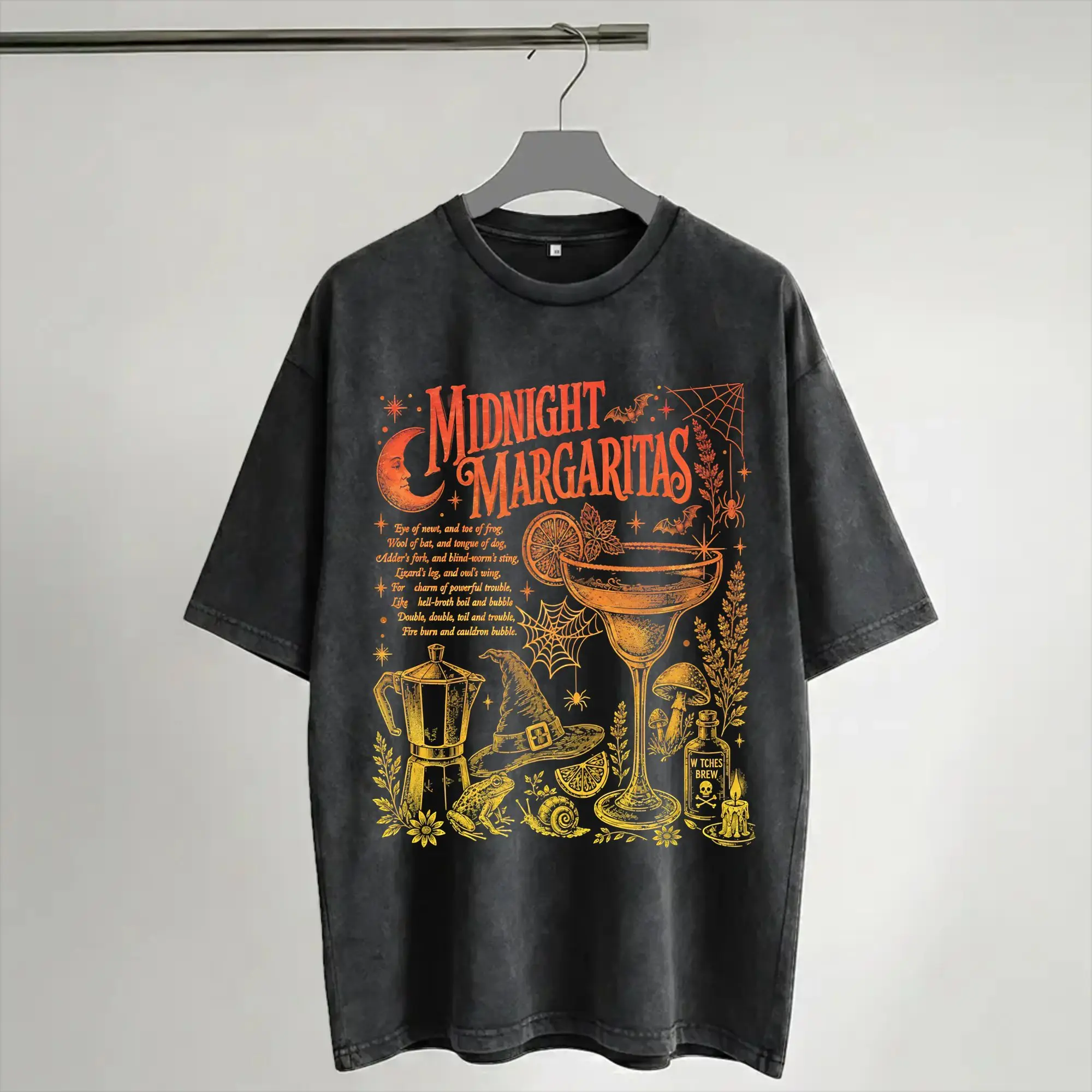 Practical Magic Midnight  Washed T Shirt Streetwear Hip Hop Vintage T-Shirt  Tees Men Women Short Sleeve High Street