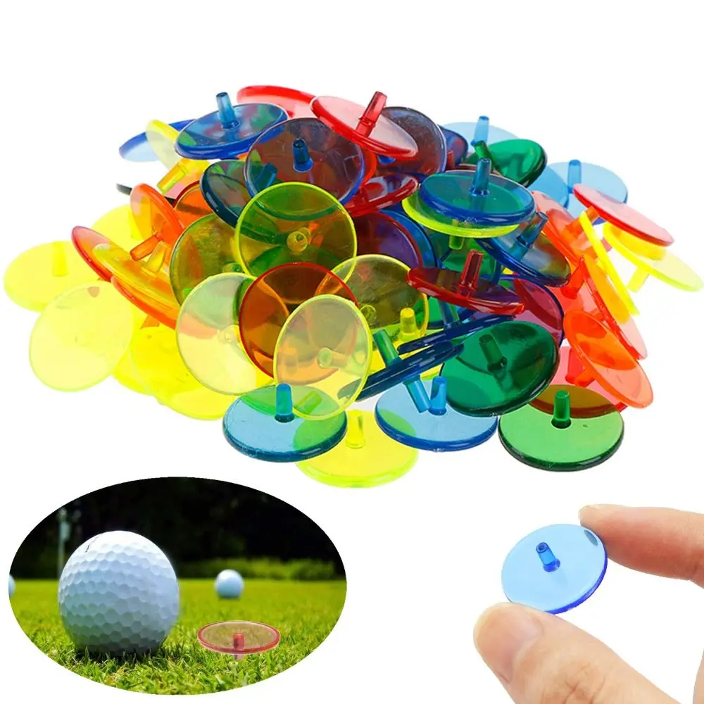 

50PCS Assorted Color Transparent Golf Ball Marker Position Markers Diameter 24 Mm Transparent Unified Golfing Accessories