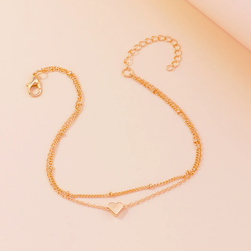 Aihua Neue Mode Einfache Herz Weibliche Fußkettchen Fuß Schmuck Bein Neue Fußkettchen Auf Fuß Ankle Armbänder Für Frauen Bein Kette Geschenke – Detail 6