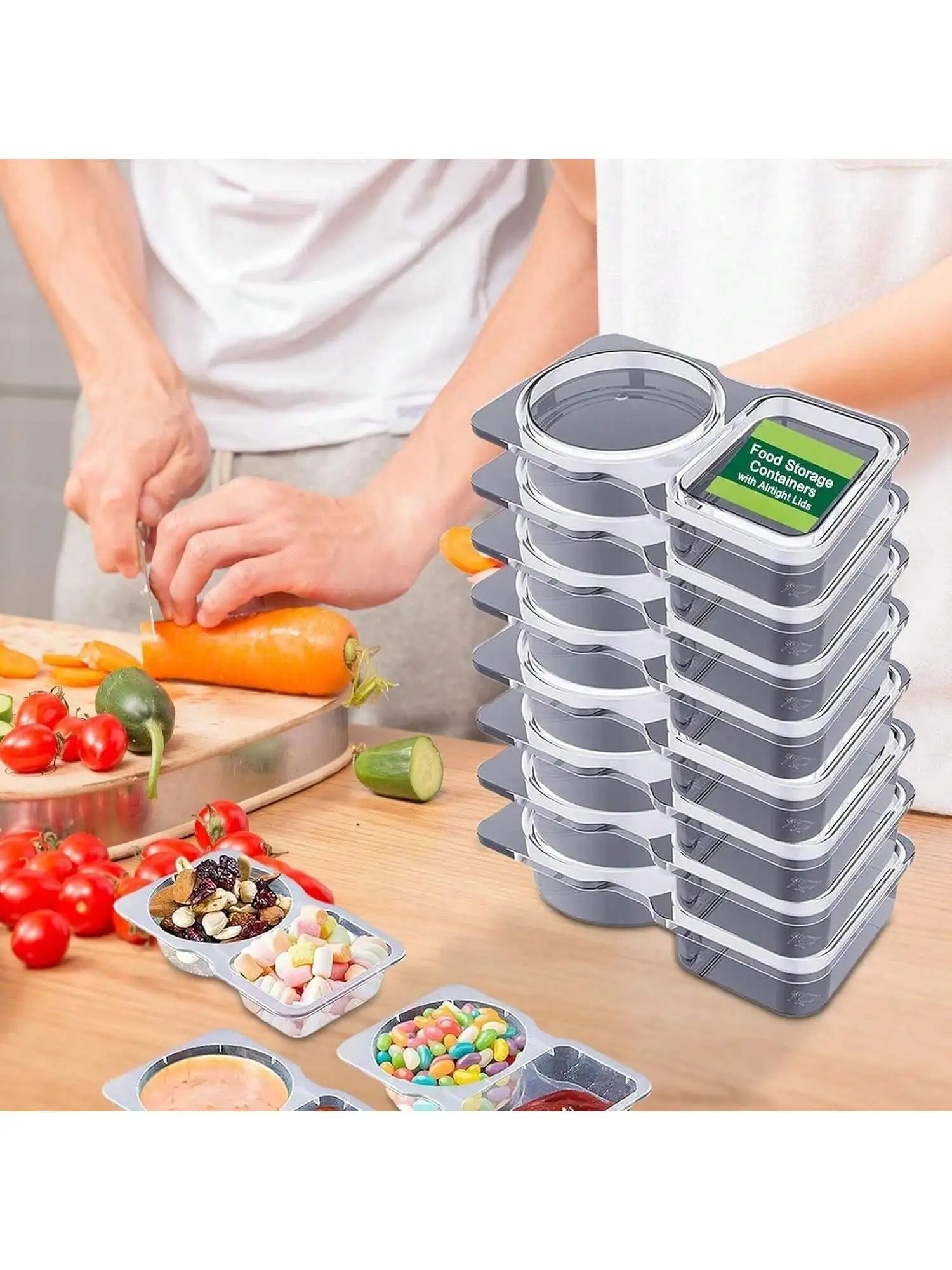 

20 Pcs Spice Jars with Lids 17x15x9cm Plastic Spice Containers for Kitchen Pantry Organization Storage