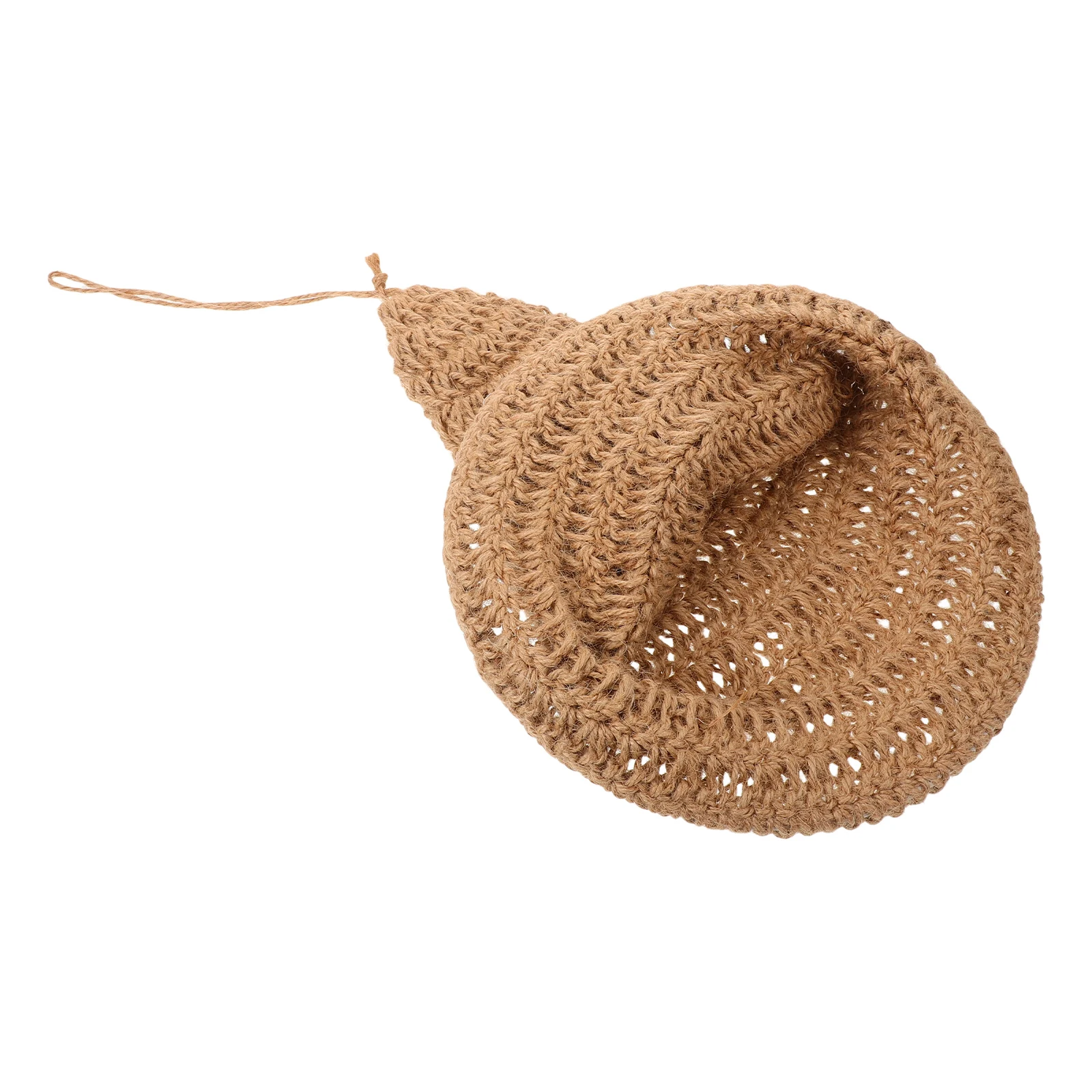 

Handwoven Jute Rope Pendant Lamp Shade Wizard Hat Shape Hanging Light Cover for Halloween Party Living Room Dining Room Cafe