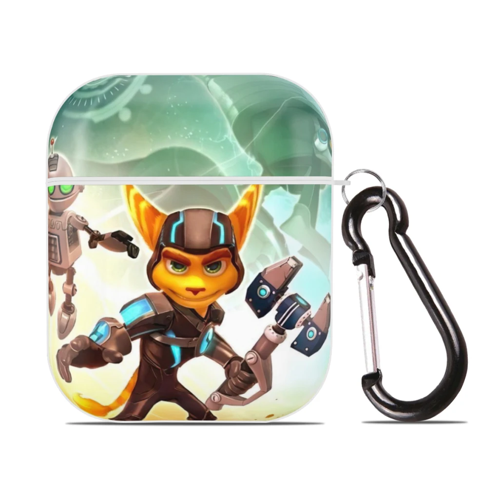 Hard PC Protective Cover with Buckle, Compatible with Apple AirPods 2nd 1st Generation Charging Case,  Ratchet Clank