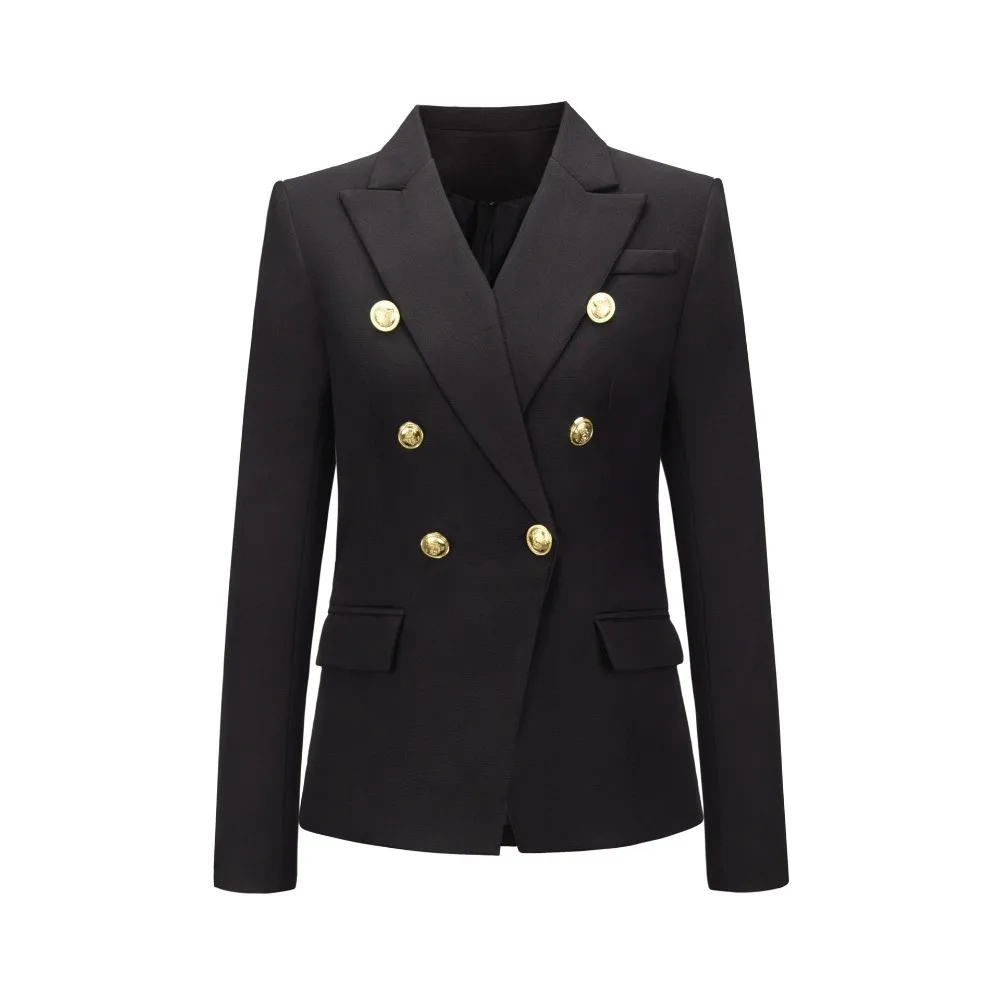 Blazer scozzese invernale donna 2024 giacca Blazer bianca sottile giacca e cappotto inglese con bottoni a leone in metallo doppiopetto femminile