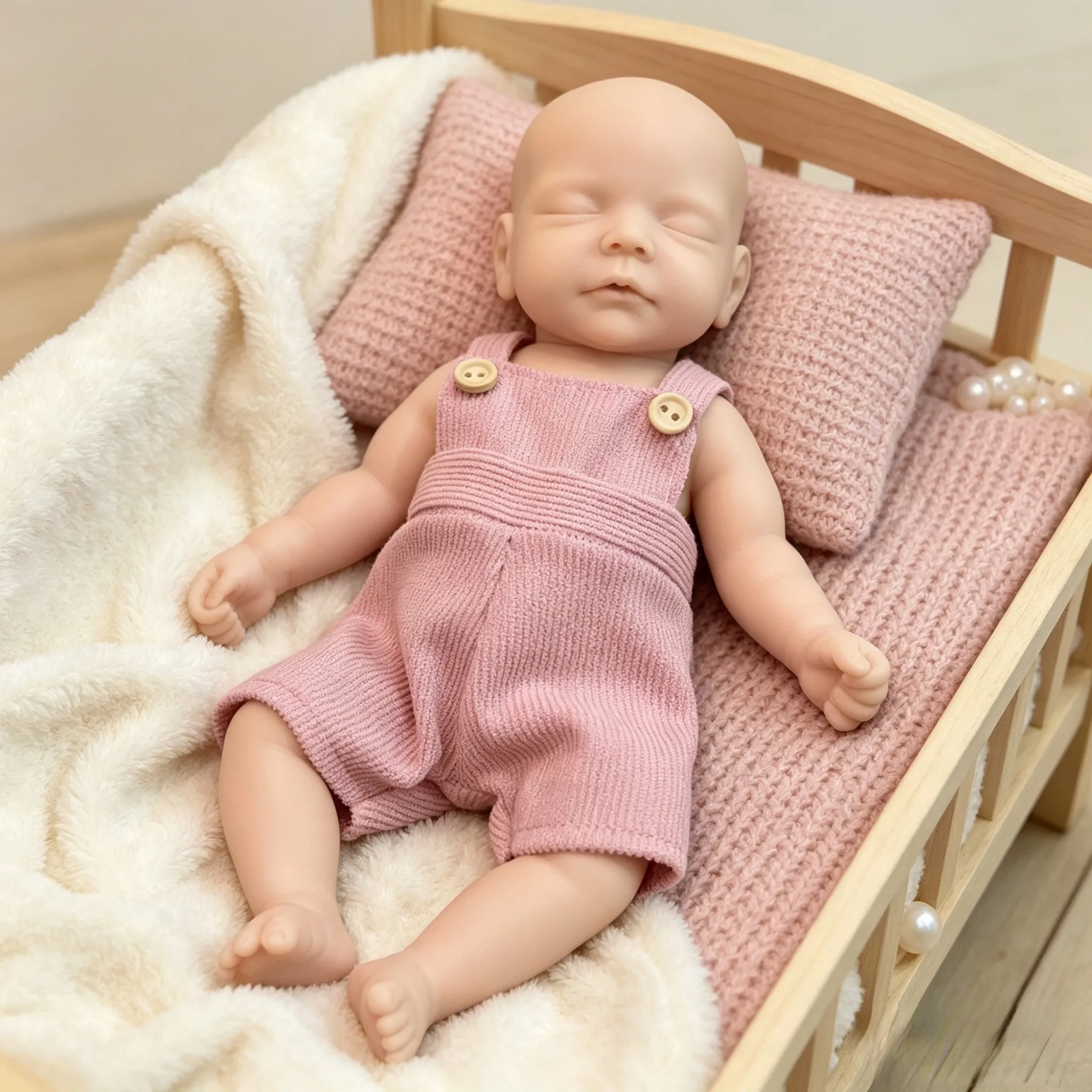 10 Inch Sam Full Silicone Unpainted Blank DIY Reborn Baby Girl Doll Real Soft Touch Handmade Newborn Craft Collectible Gift(TT) view 5