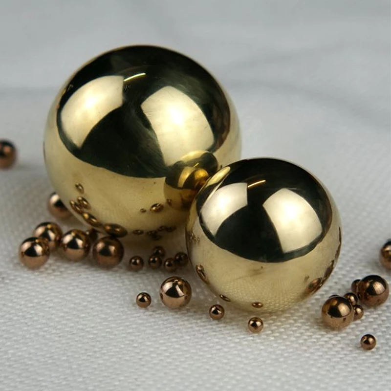 1-200PCS Solid Brass Ball High Precision H62 Brass Ball Smooth Round Copper Bead Ball Dia 0.9mm-45mm