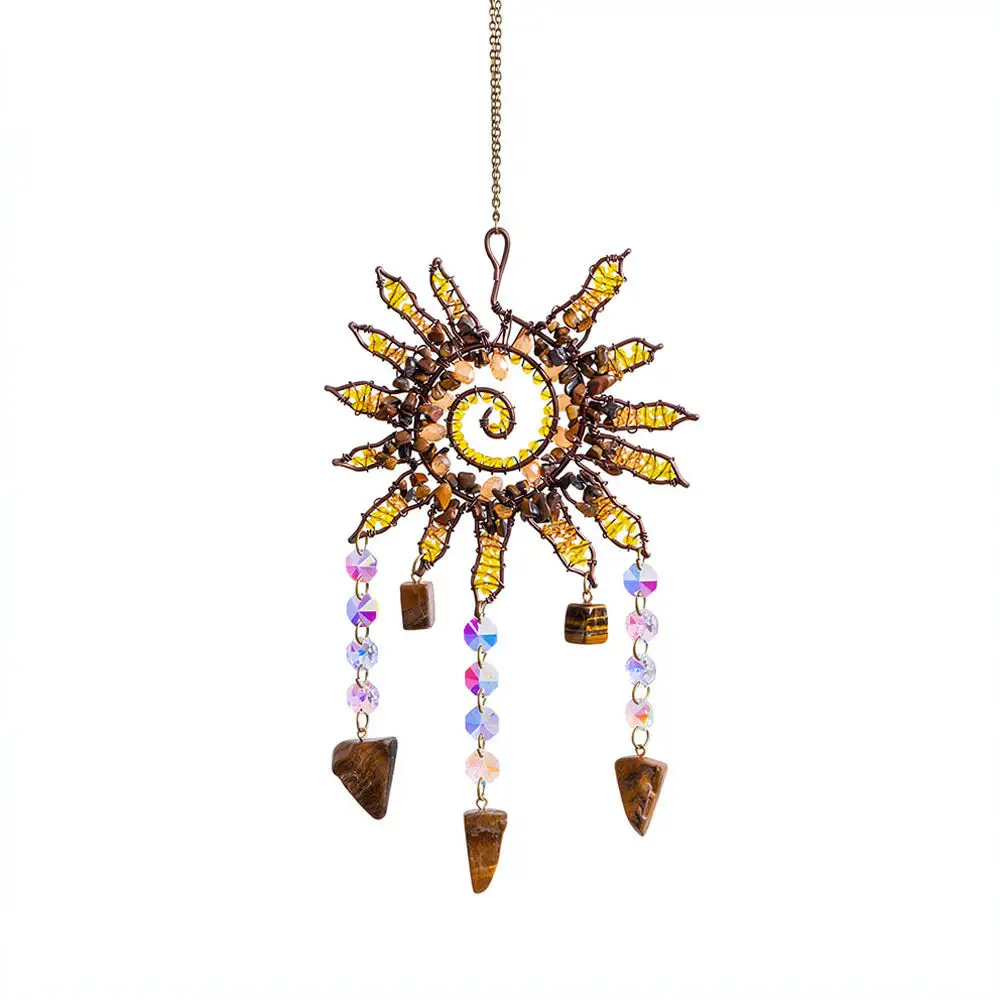 Handmade Acrylic Spiral Sun Catcher Hanging Ornament Rotating Wind Chime For Garden Window Home Decorative Gift Decor