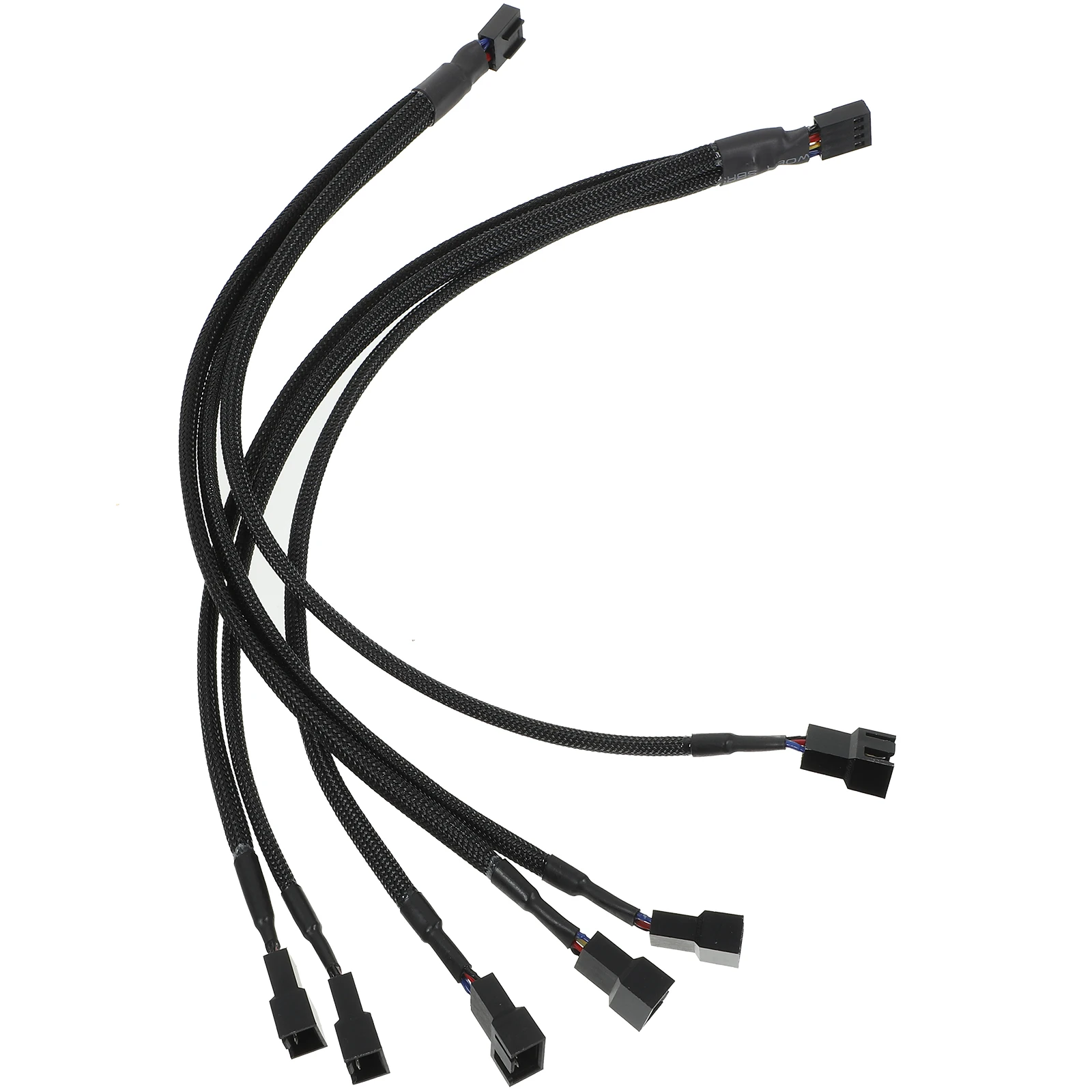 

2pcs CPU Adapter PWM 1 3 Way 4 Pin Pwm Fan Splitter Cable to 3 Splitter Black Wires PC Hardware Cables Connectors Cooling
