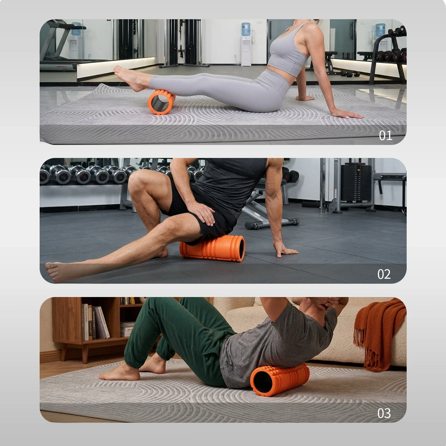 Yoga Column Foam Fitness Pilates Back Muscle Massage Roller Gym Home Myofascial Release The Grid Body Relaxation - view 3