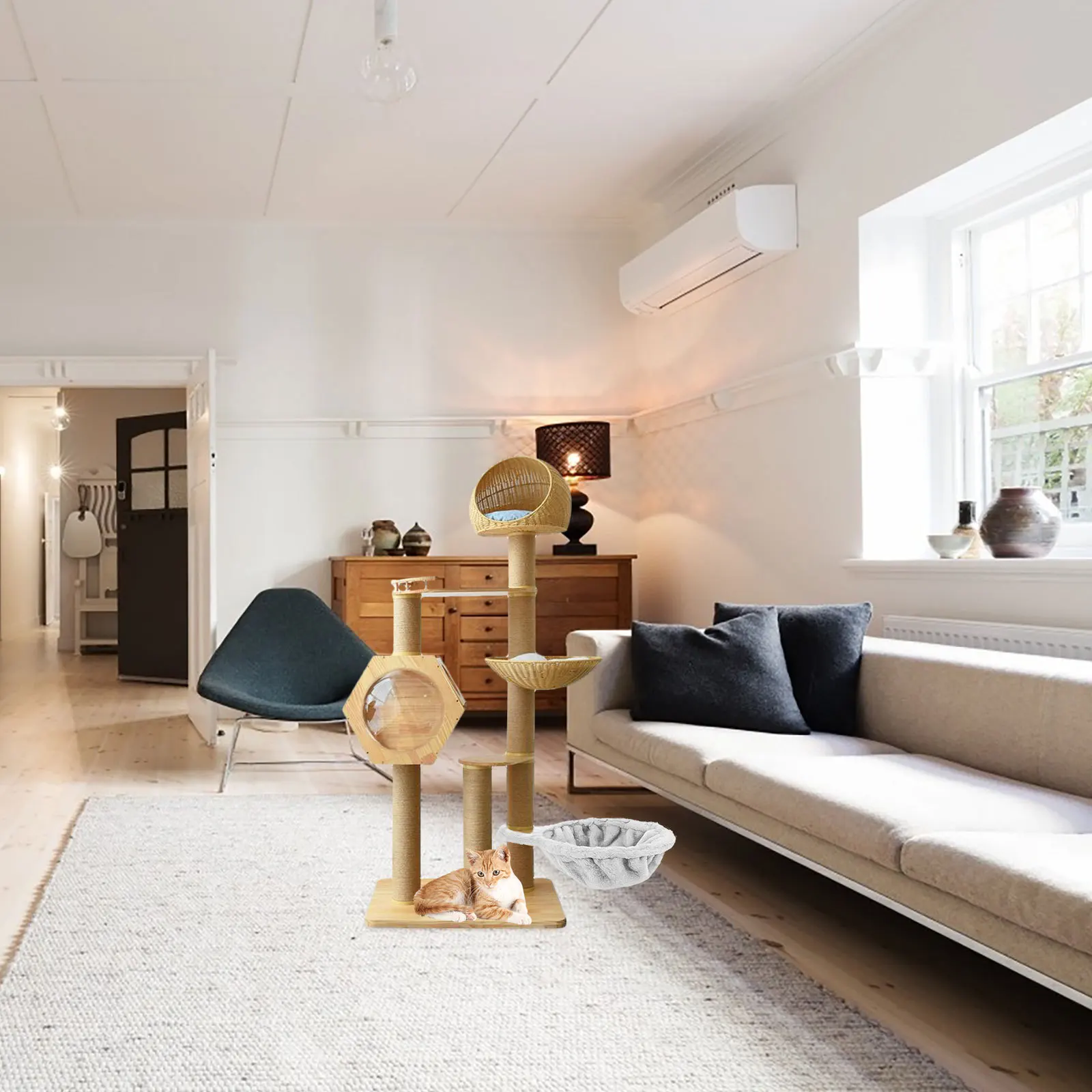 

Soft Thickened Cat Hammock DIY Climbing Frame Nest Installation Comfortable Resting Spot Enhances Lounging Experience