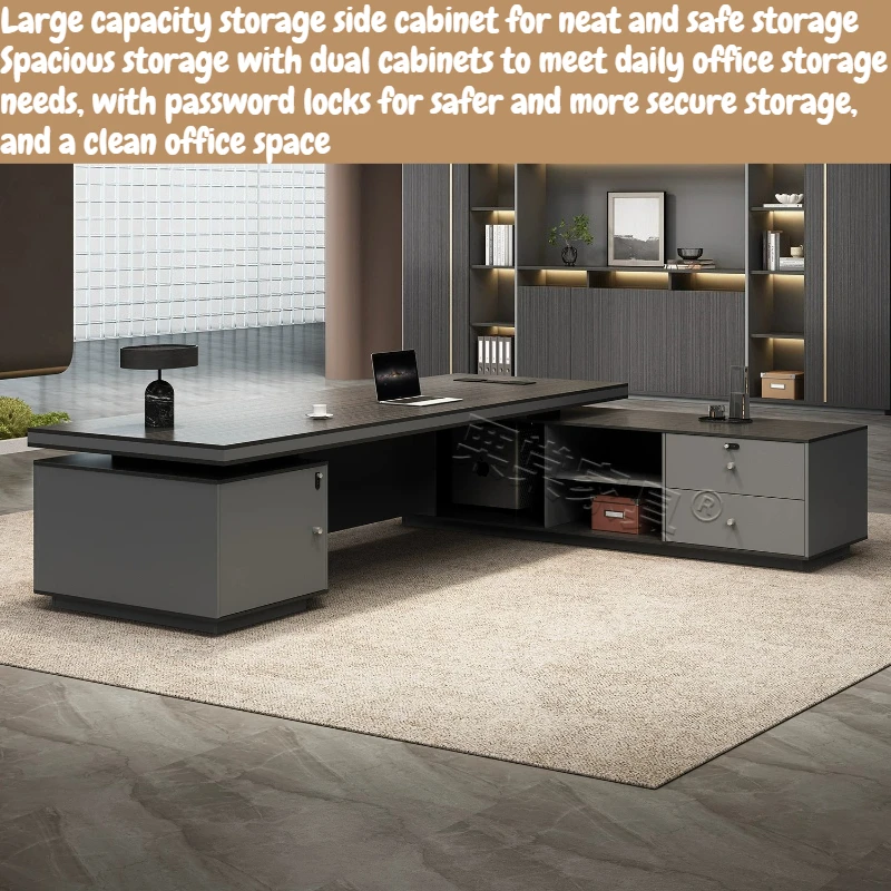 Executive Office Desk Luxury Large Boss Table Modern Manager Office Table Home Workstation With Storage Cabinet Office Furniture